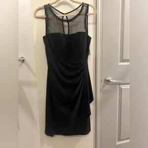 C EST 1946 Women’s Mini Dress 12 Black Mesh Sleeveless Dressbarn
